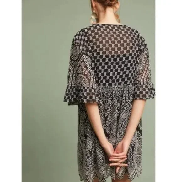 Anthro AKEMI + KIN Brooke Embroidered Eyelet Swing Dress size 4 Anthropologie - Picture 8 of 8